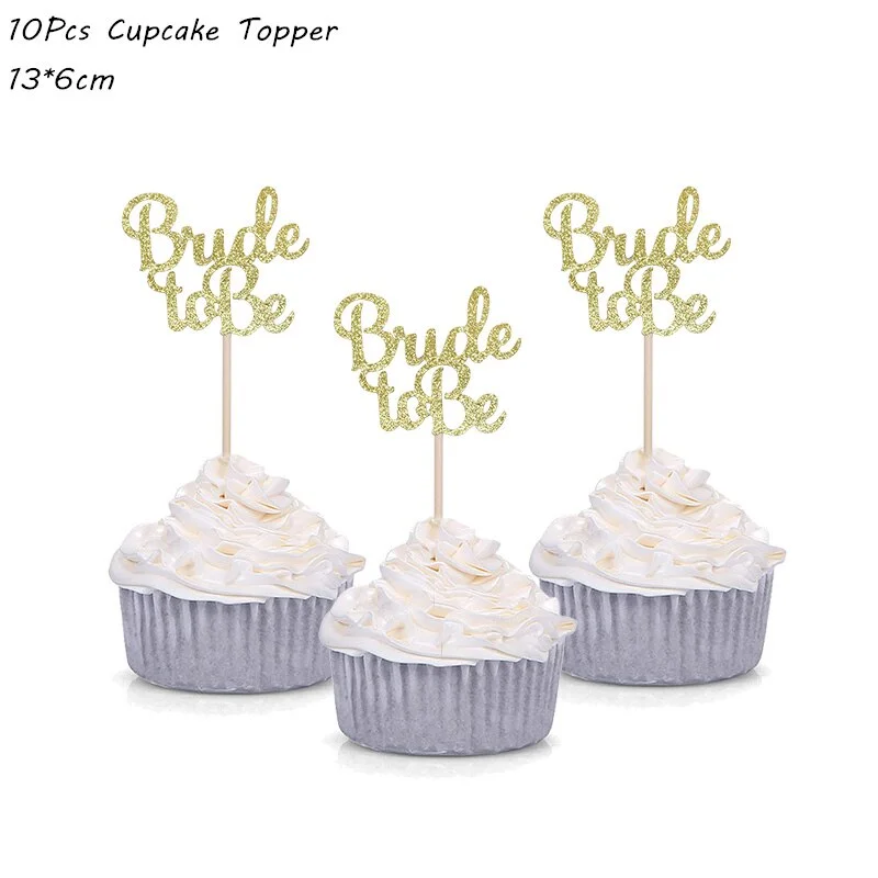 Bride To Be Theme Foil Balloon Cupcake Topper Sash Bachelorette Party Diamond Ring Foil Balloon Wedding Decoration Supplies