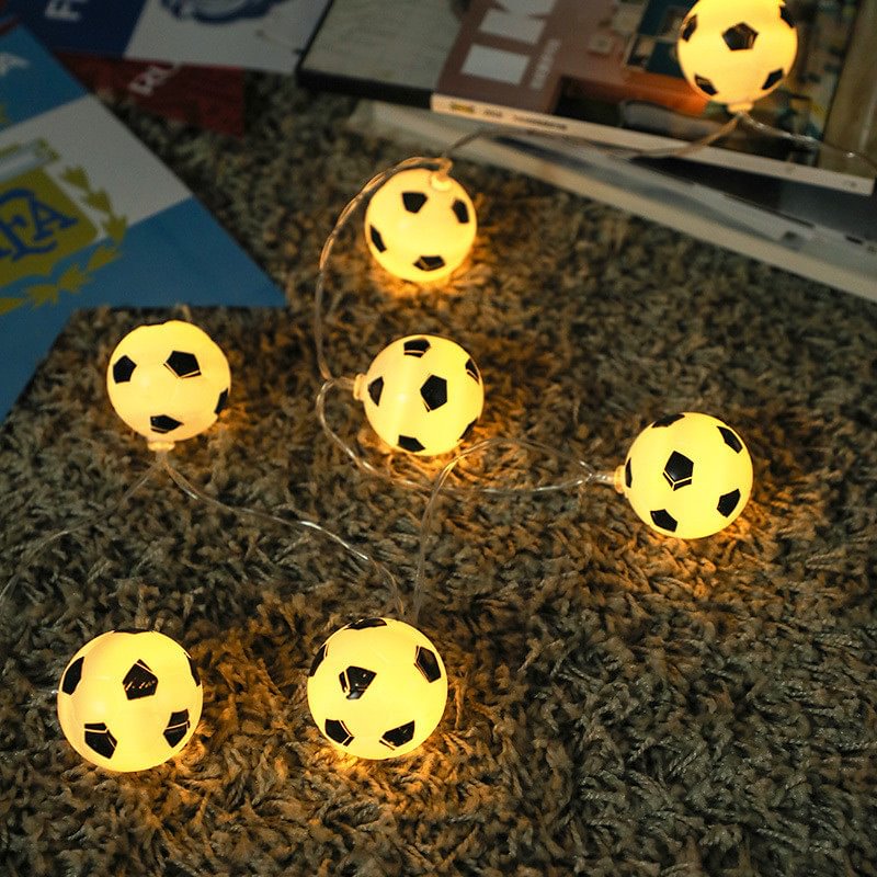 Soccer Balls String Lights 10 LED Football Garland Lights Bedroom Home
