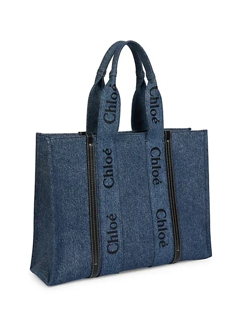 Chlo&eacute; Woody Denim Tote Bag
