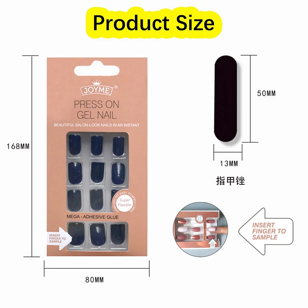 24Pcs Nails Art Fake Nail Tips False Press on Coffin with Glue Stick Designs Clear Display Short Set Full Cover Artificial Squar-Nail Inspo