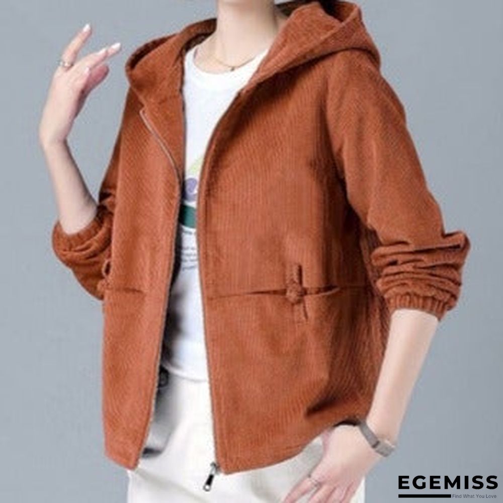 Autumn Winter Loose Short Jacket Casual Corduroy Jacket Women | EGEMISS
