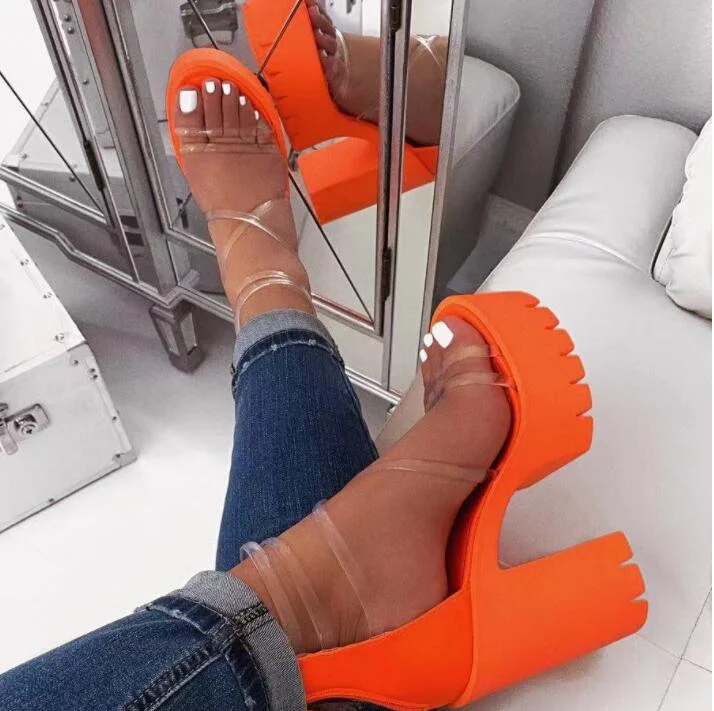 2022 Sexy Classic High Heels Women Sandals Summer Shoes Ladies Strappy Pumps Platform Heels Woman Ankle Strap Shoes Female Pumps