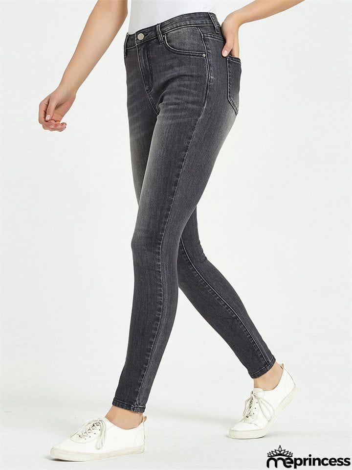 Youth Campus Style Slim Fit Fashion Stretchy Summer Denim Jeans for Women