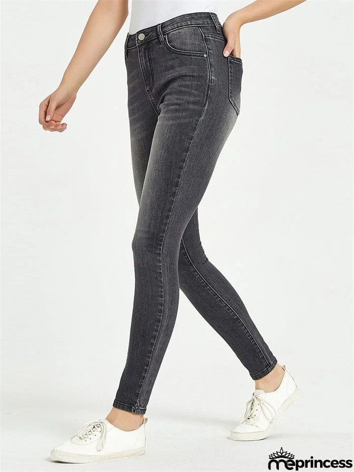 Youth Campus Style Slim Fit Fashion Stretchy Summer Denim Jeans for Women