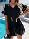 Solid Color Loose Casual Mini Dress