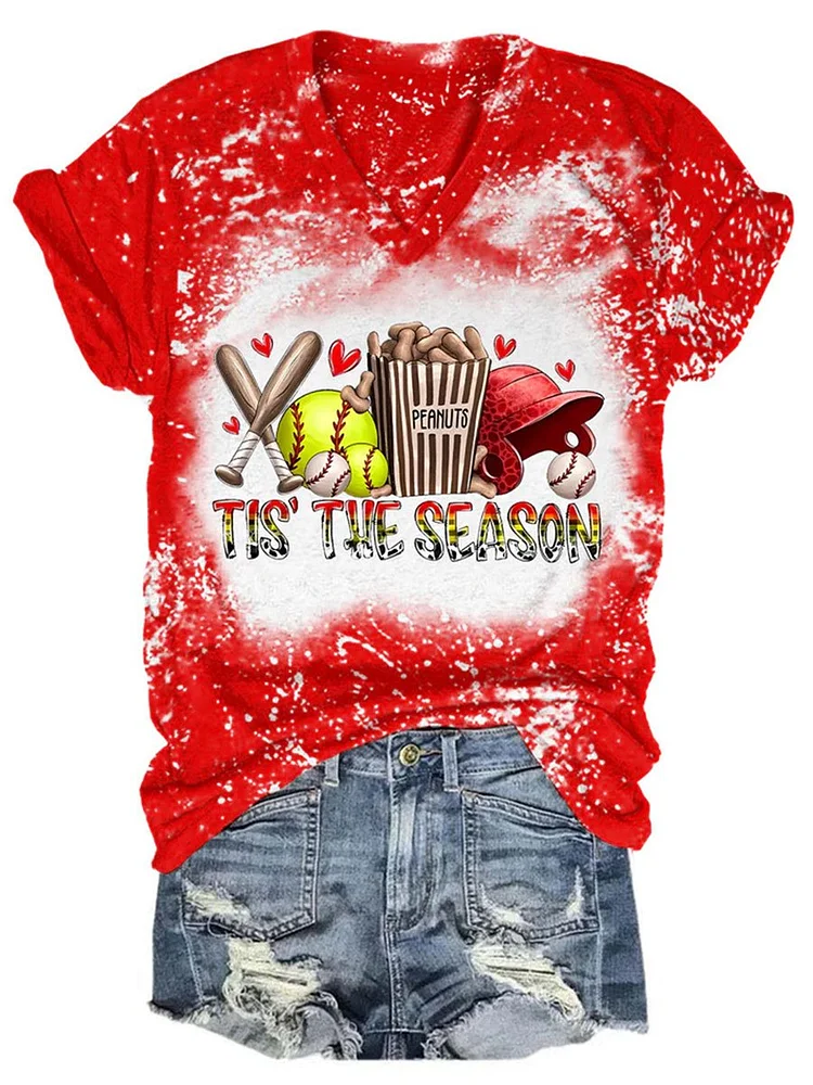 Vintage Tis' The Season Sport Tie Dye Print T-shirt