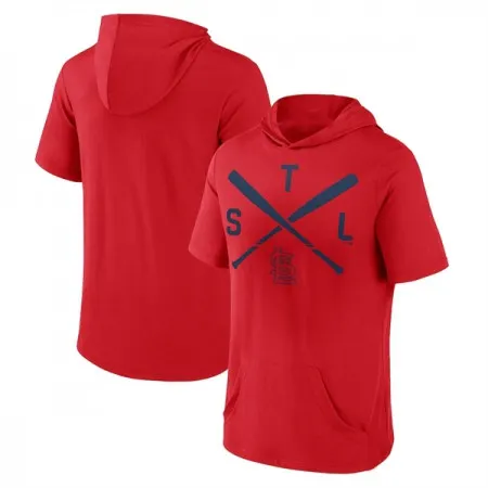 Men's St. Louis Cardinals Red Short Sleeve Pullover Hoodie 0AFA
