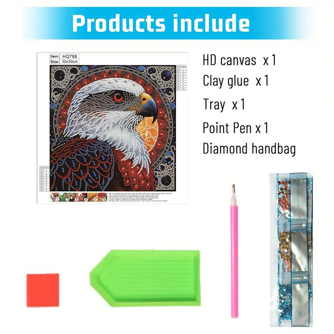 Eagle3 - Partial Special Shaped Drill Diamond Painting Kits (Canvas|30*30cm)