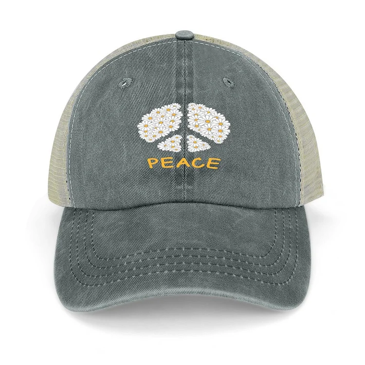 The Cowboy Hat Peace Against War White Daisies  customized, personalized, gift