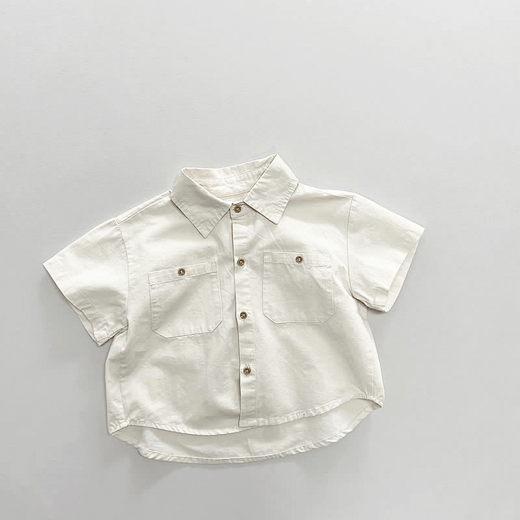 Toddler Boy Polo Collar Simple Shirt