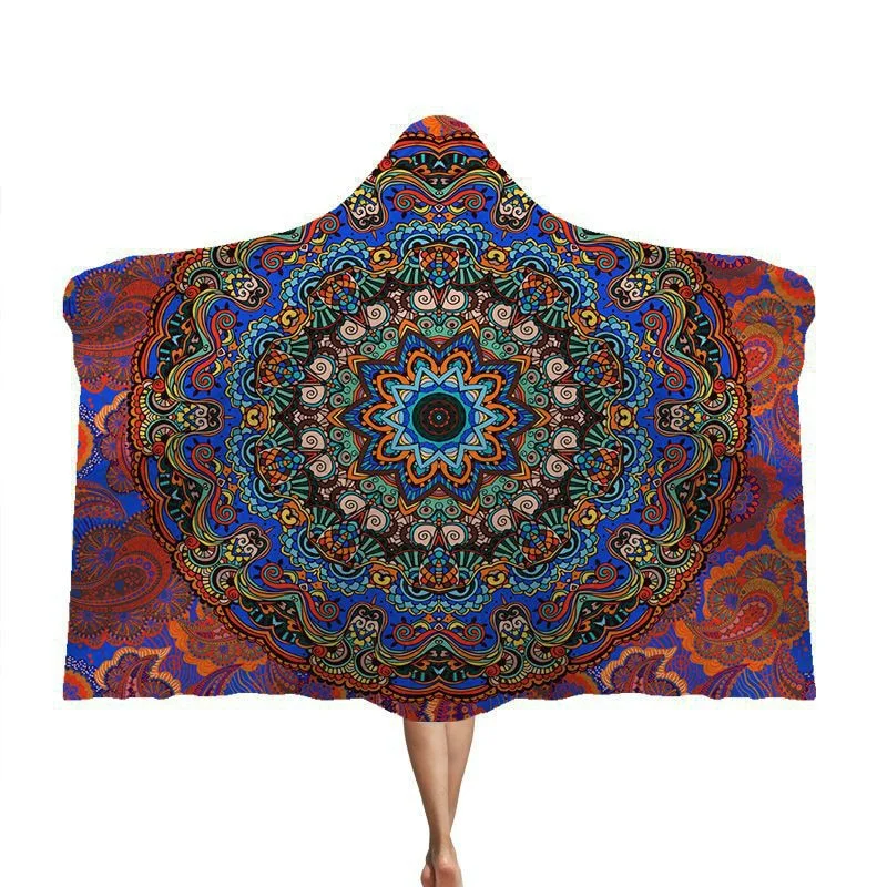 3D Printed Hooded Blanket Anime Soft Fluffy Blankets For Adults Sherpa Fleece Winter Throw Blanket Hoodie Blanket Travel Mantle