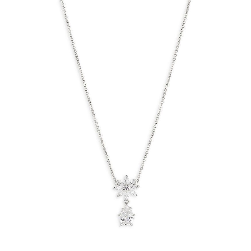 Women's Zircon Oval Round Pendant Necklace