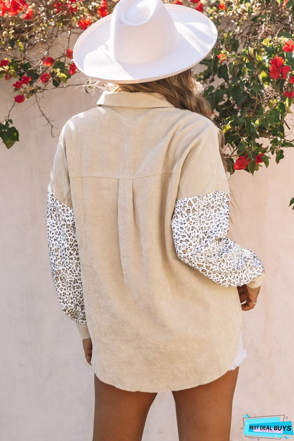 Corduroy Buttoned Shirt Jacket