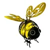Painted Iron Bee Sculpture Metal Insect Garden Hanging Ornament