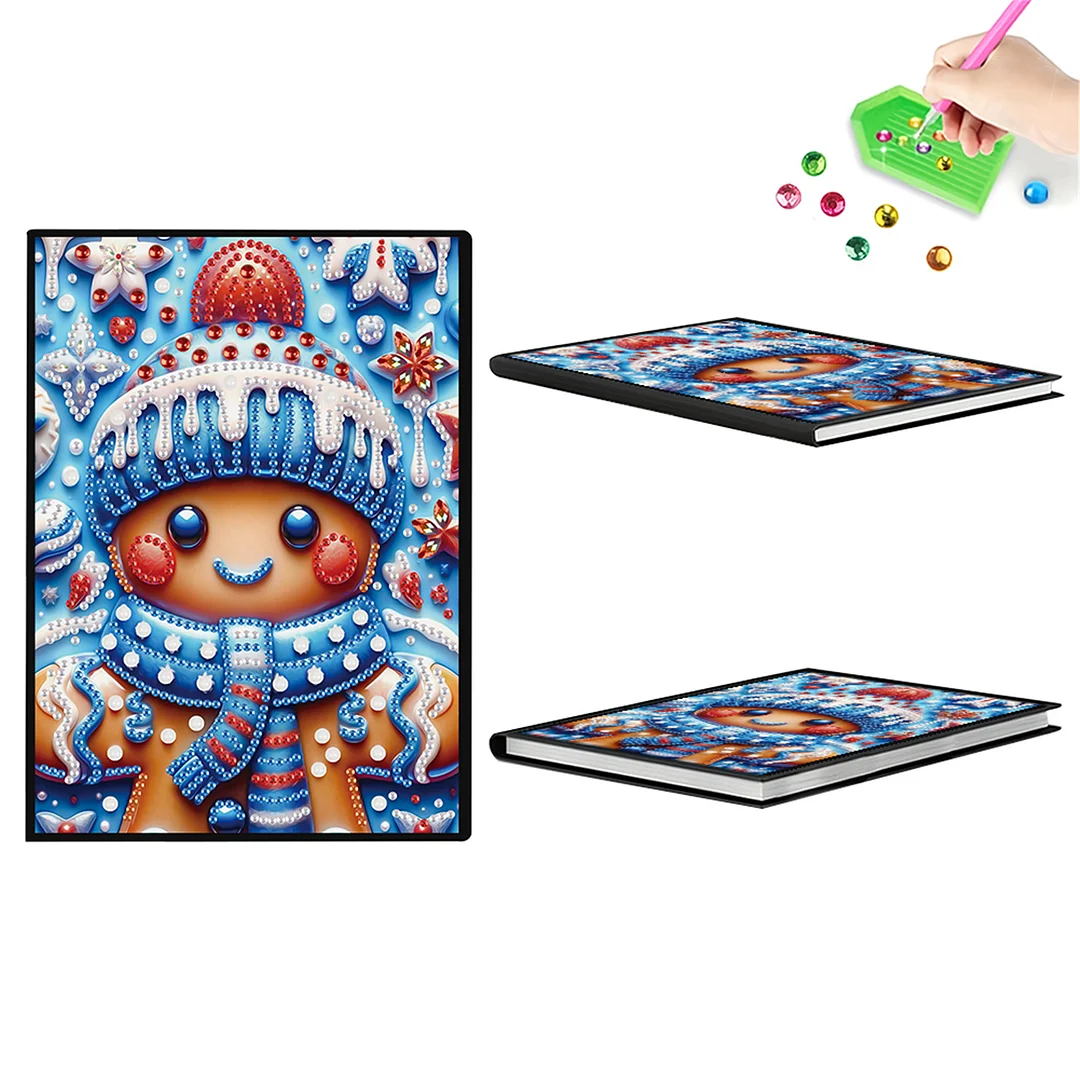 2pcs Christmas Partial DIY 50 Pages A5 Diamond Painting Notebook for Study Home