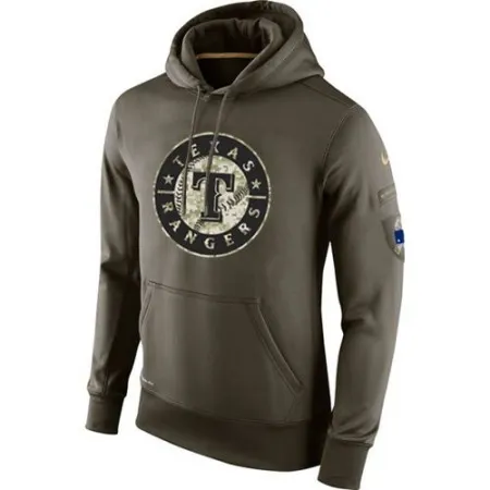 Men's Texas Rangers  Olive Salute To Service KO Performance Hoodie