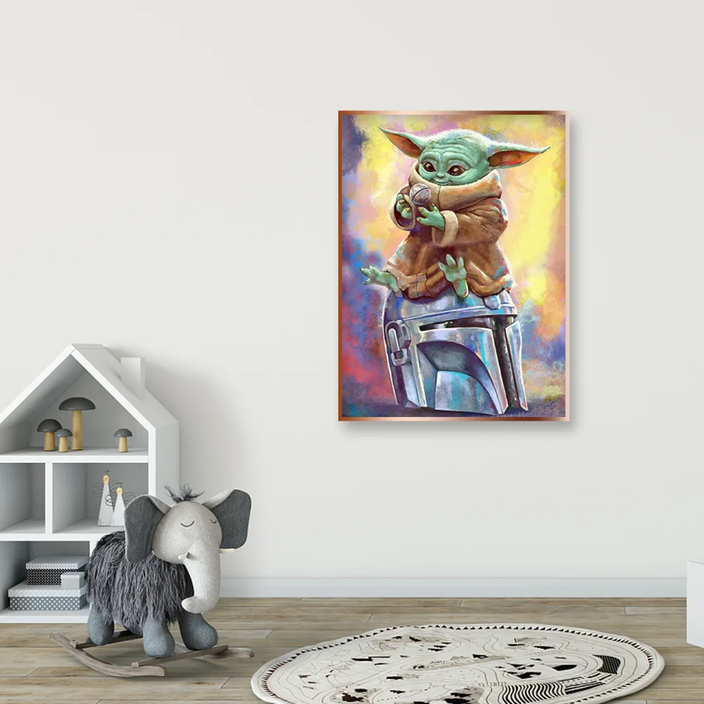 11ct 3-Strand Stamped Cross Stitch - Yoda(36*46cm)