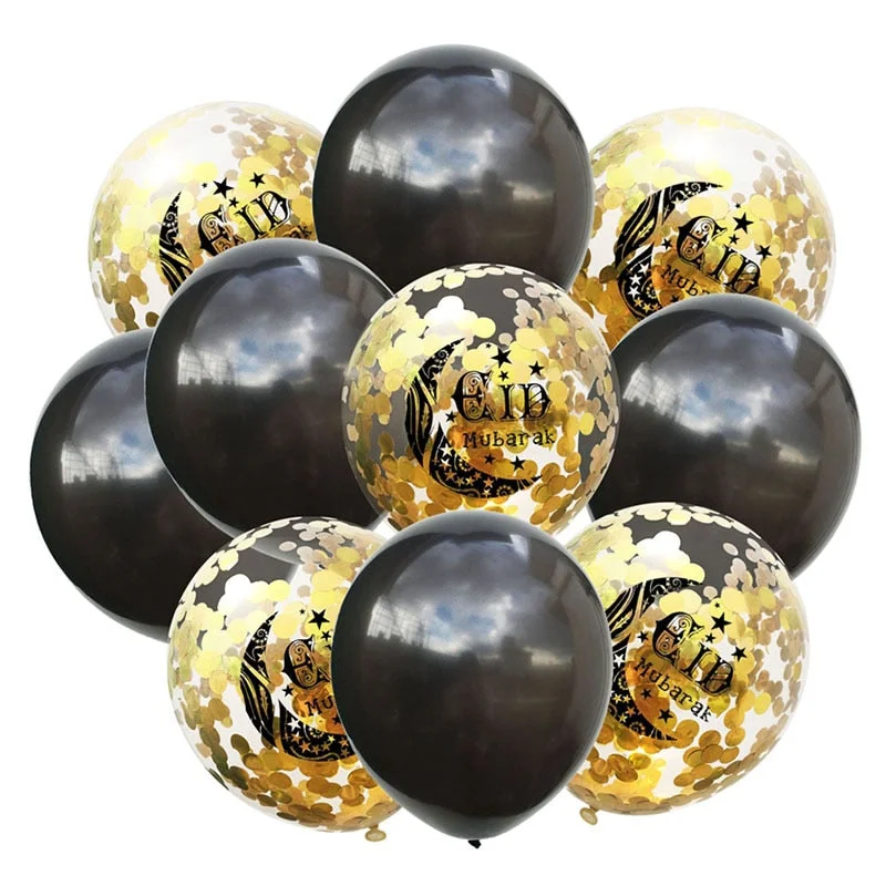 Eid Mubarak Confetti Balloons Eid Latex Balloon Muslim Festival DIY Decoration Islamic Ramadan Kareem Eid Party Supplies