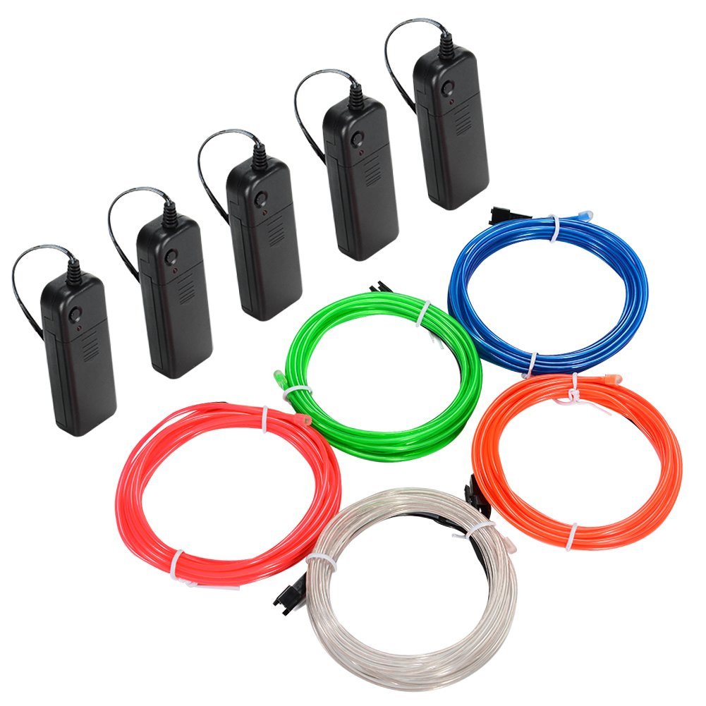 

3m Battery Box Neon Light EL Cold Light Luminous Line Party Decorative Lamp, 3m x 5pcs, 501 Original