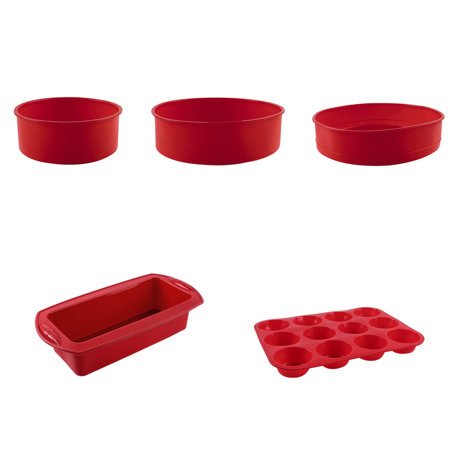 

Fondant Mould - Silicone Cake Molds Muffin Cupcake Baking Pan - (Dark Red), 501 Original