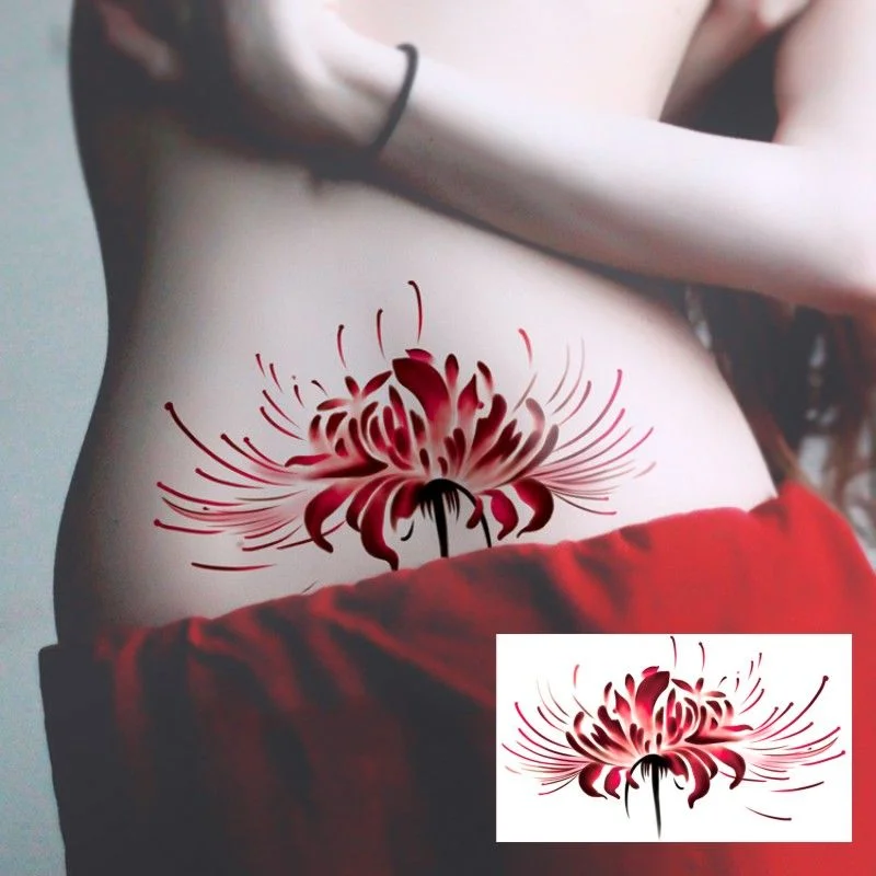 Sdrawing 4/5/9/10/18 PIeces Long Lasting Blue Flower Jewelry Tattoo Sticker Sexy Belly Block Scar Stretch Marks Waterproof Tattoo Sticker