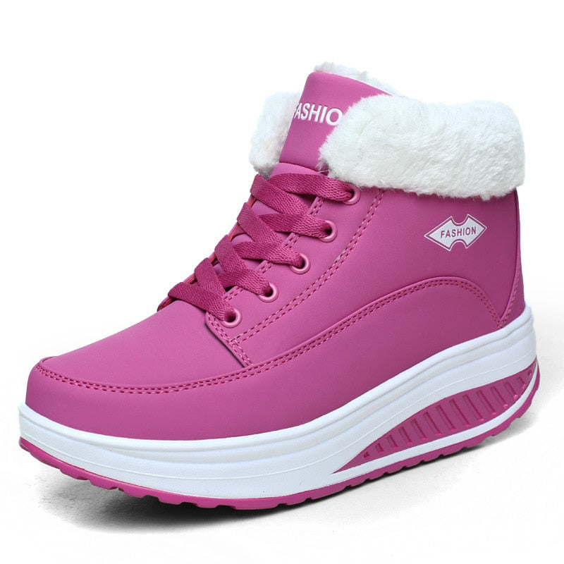 Comelyy Plush Warm Winter Boots Women's Platform  Ankle Swing Shoes mumuwear