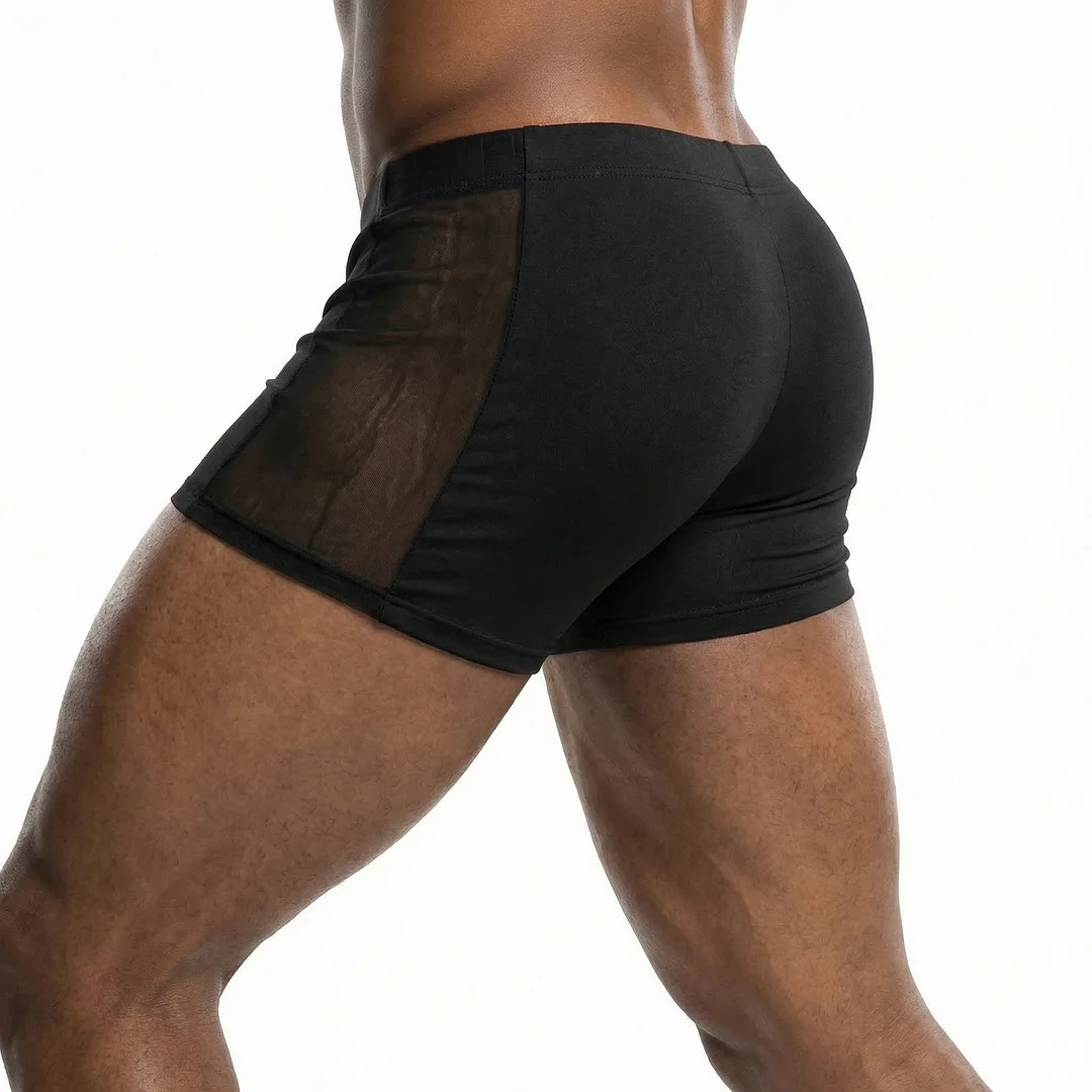 Men's Basic Casual Shorts, Mesh-paneled Sexy Shorts-INSPIREUSE