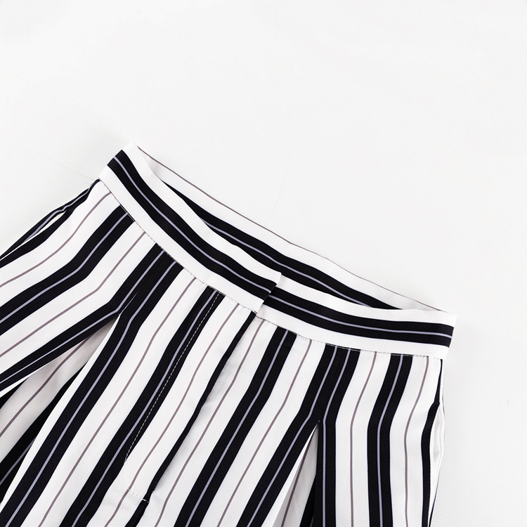 Ootddress High Waist Zebra Printed Women's Pants Fashion Loose Patchwork Wide Leg Trousers Contrast Casual Pocket Flared Trousers