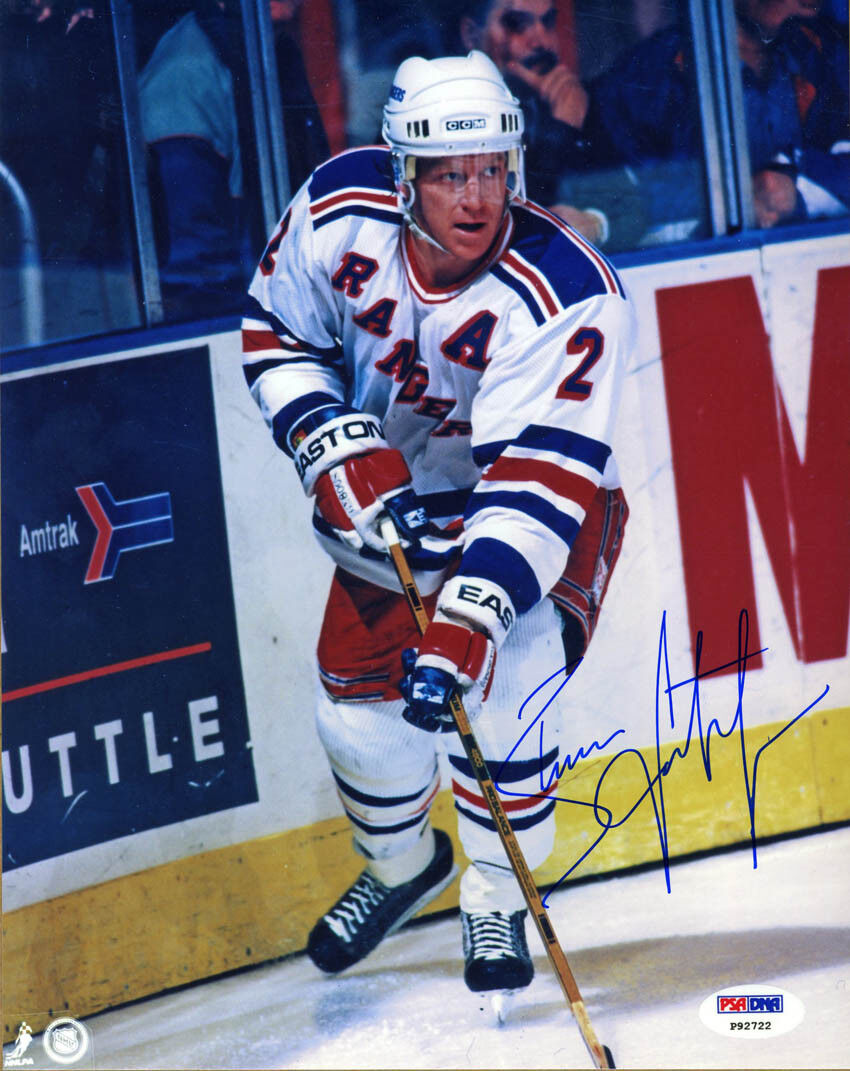 Brian Leetch SIGNED 8x10 Photo Poster painting New York Rangers HOF PSA/DNA AUTOGRAPHED