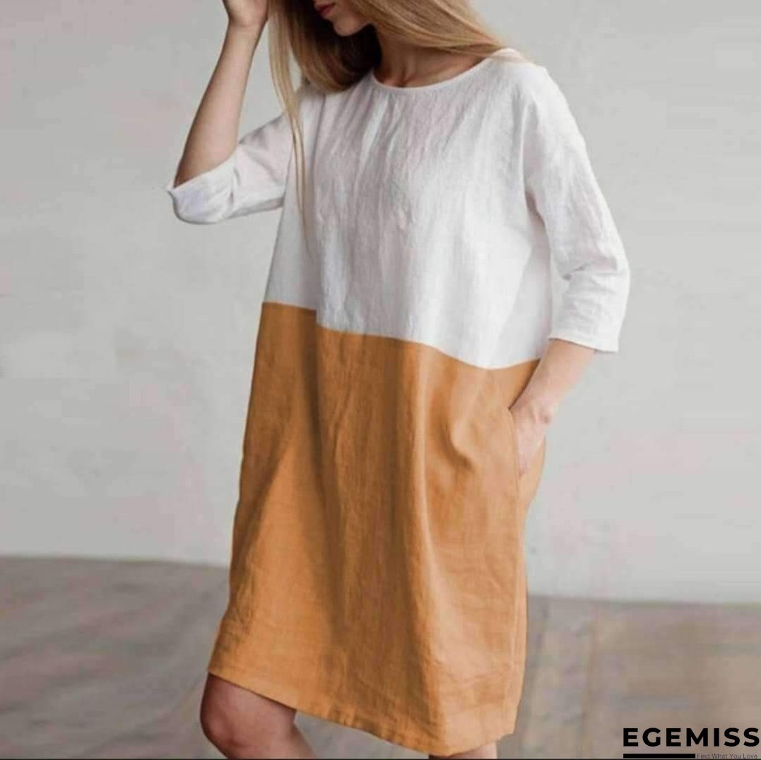 Casual Color Patchwork Tunic | EGEMISS
