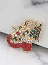 Christmas High Heels Acrylic Diamond Brooch