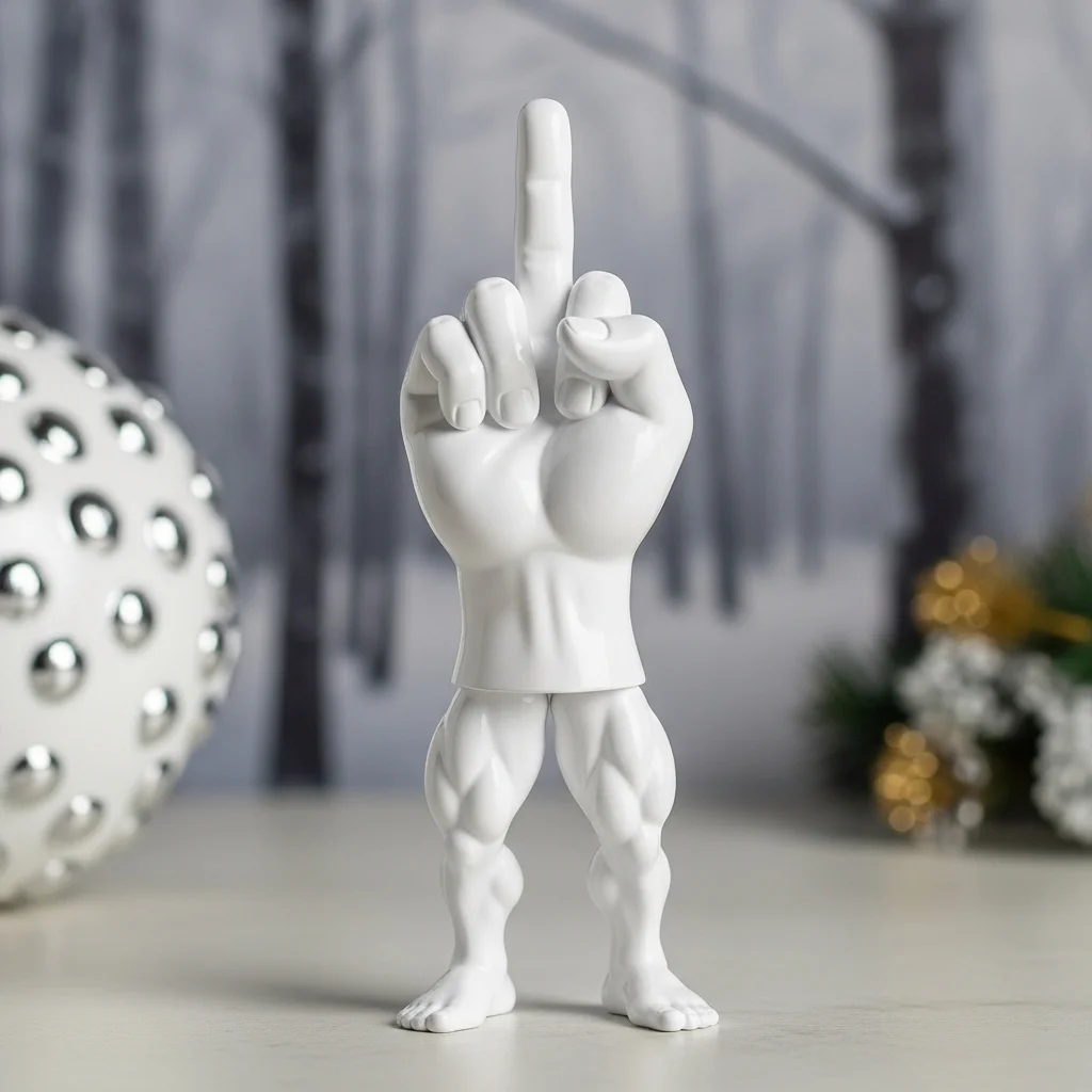 Middle Finger Muscle Leg Figurine
