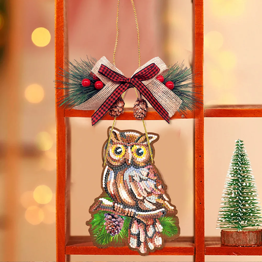 1pcs DIY Diamond Painting Christmas Tree Pendant Christmas Decorations Set