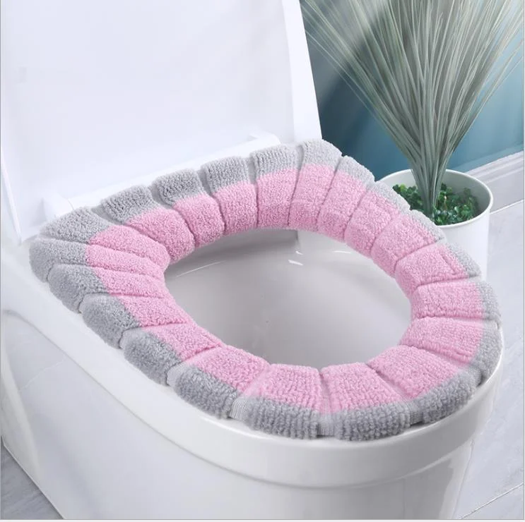 Universal Warm Soft Washable Toilet Seat Cover Mat Plush High Elasticity Toilet Lid Cover Warmer Mat Winter Bathroom Accessories