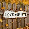 Love You Bye Vintage Metal Wall Sign with Distressed Finish for Hallway & Stairs