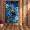 Diamond Painting-DIY Full Round Drill Castle Blue Roses(70*40 CM)