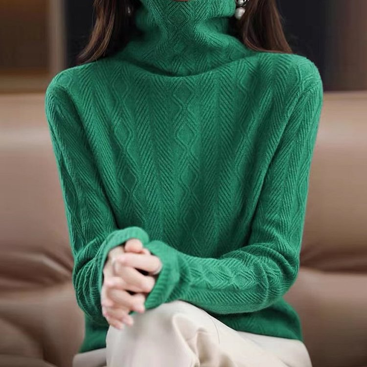Casual Knitted Knitted Long Sleeve Sweater QueenFunky