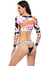 Floral Print Long Sleeve Tie Side Tight Wetsuit