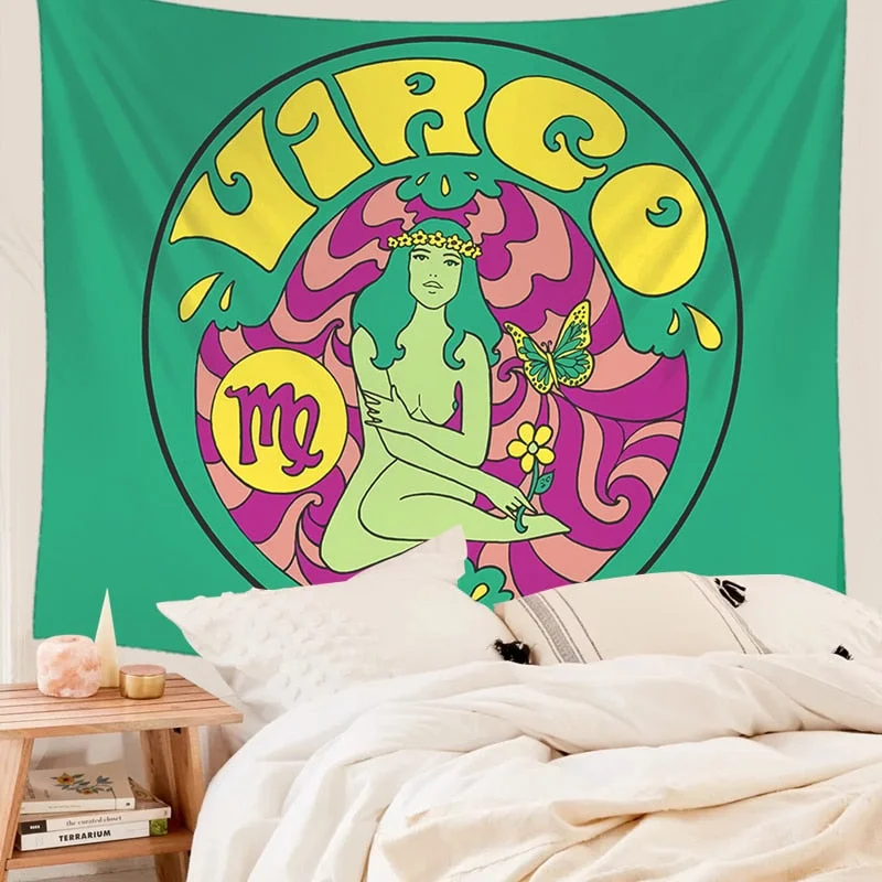 Tarot Constellation Tapestry Tarot Card Tapestry  Boho Tapestry Wall Hanging Trippy Divination Beach Mat Sun Moon Wall Decor