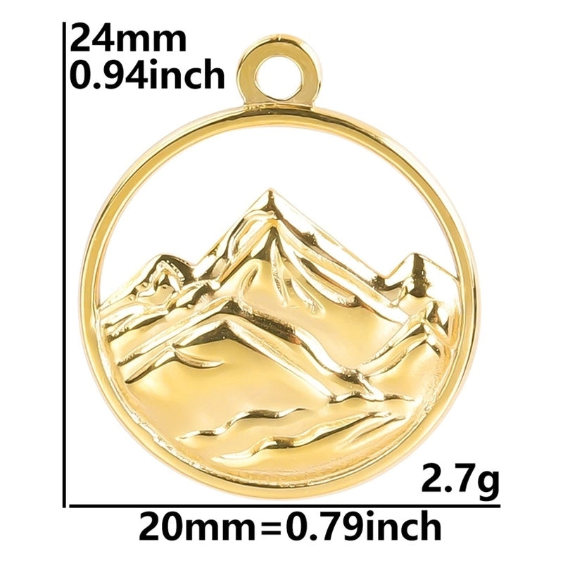304 Stainless Steel 18K Gold Plated Basic Minimalist Classic Style Plating Mountain Pendant Necklace