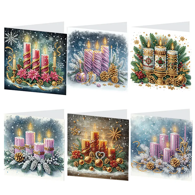 6pcs DIY Diamond Art Greeting Cards Thank You Cards and Holiday Blessings gbfke