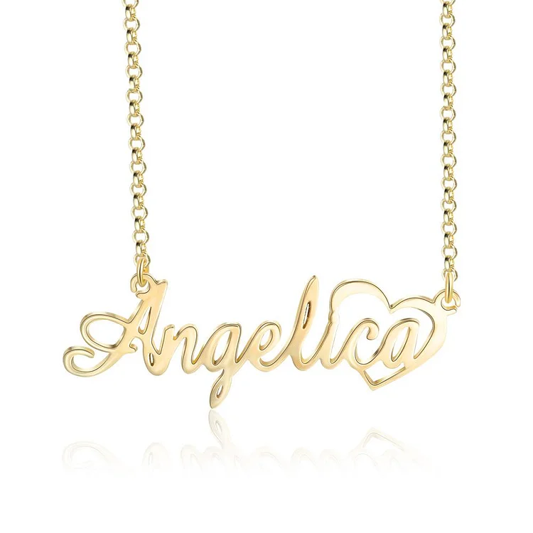 Personalized Name Necklace With Heart