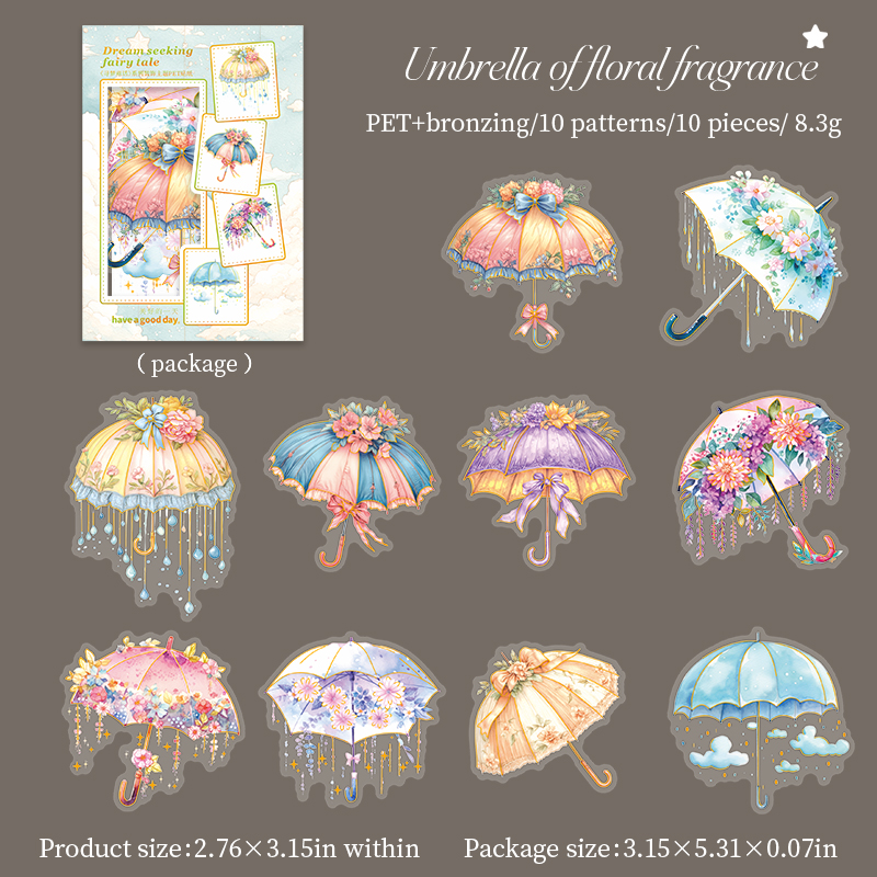 PET Sticker - Dream Seeking Dairy Tale Series Cute Flower Cloud Rainbow Landscape 
