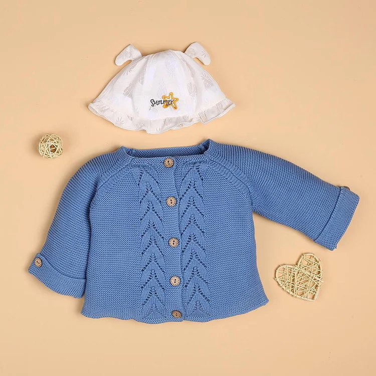  Blue sweet sweater für 22'' Reborn Babypuppe Mädchen - RSDP-Rebornbabypuppen-Rebornbabypuppen.de