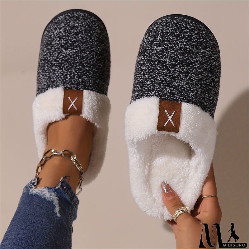 MidiSono - Comfortable Fleece Lined Home Slippers for Women Men