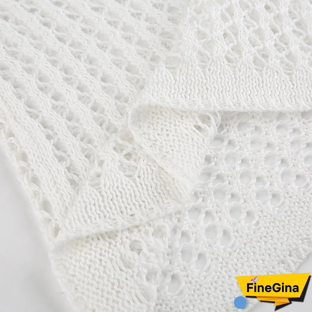 Pure Color Hollow Out Casual Crochet Top