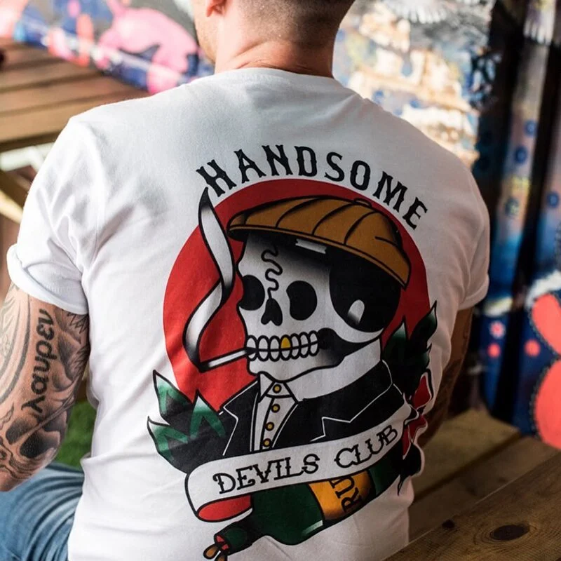 UPRANDY DEVIL'S CLUB skull print t-shirt -  UPRANDY