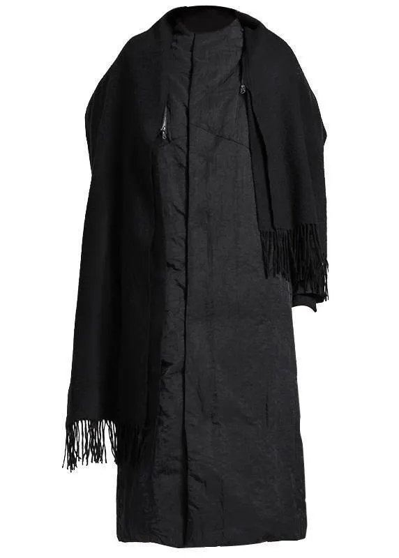 Casual black duck down coat plus size zippered womens parka wild women coats
