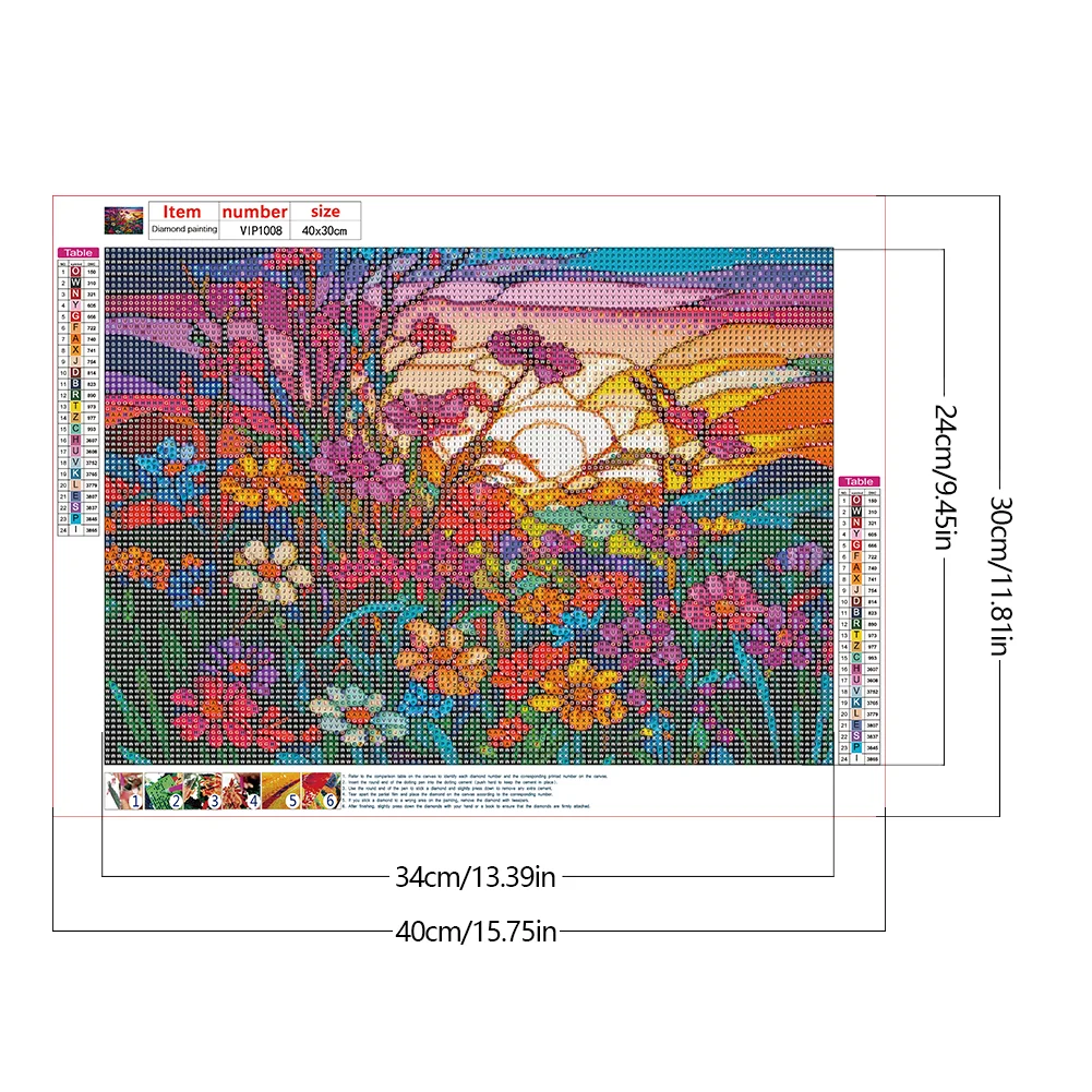 Diamond Painting - Full Round Drill - Stained Glass Flower(40*30cm)