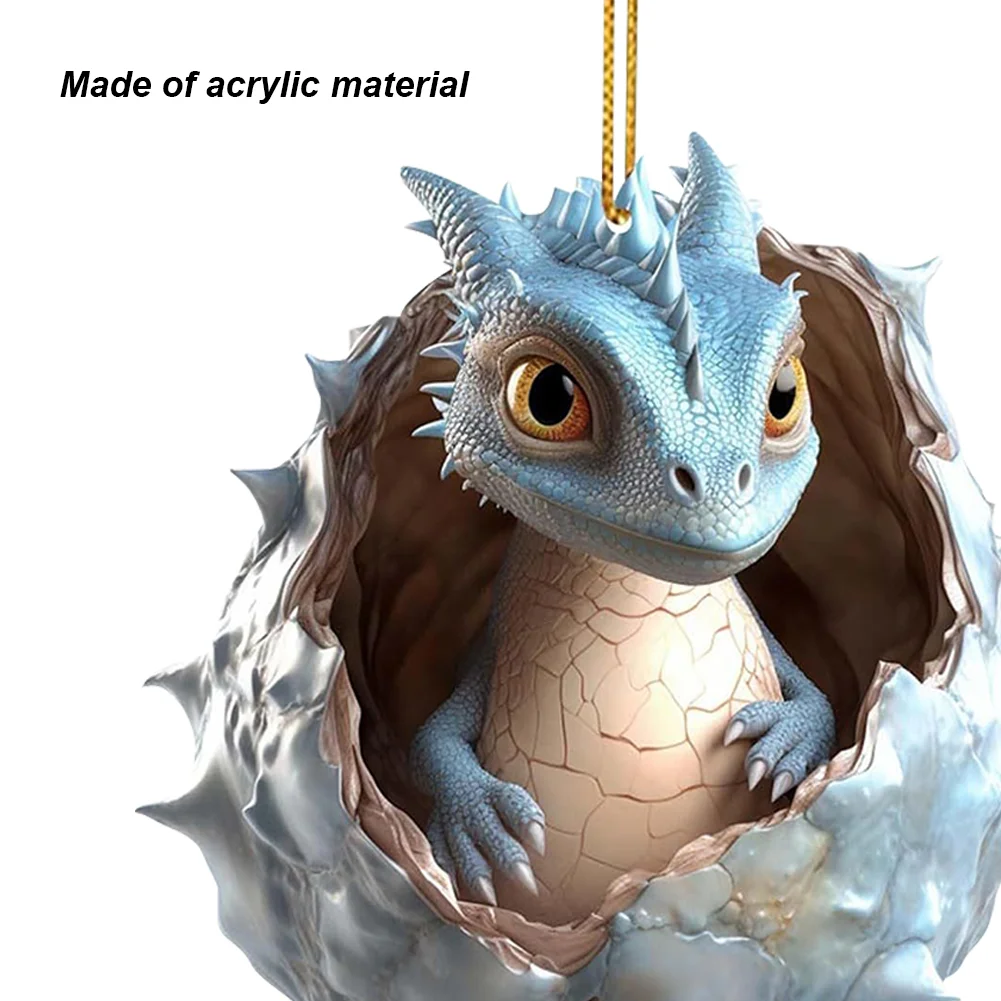 Christmas Dragon Baby Egg Ornaments Acrylic Dragon Egg Pendants for Car Backpack